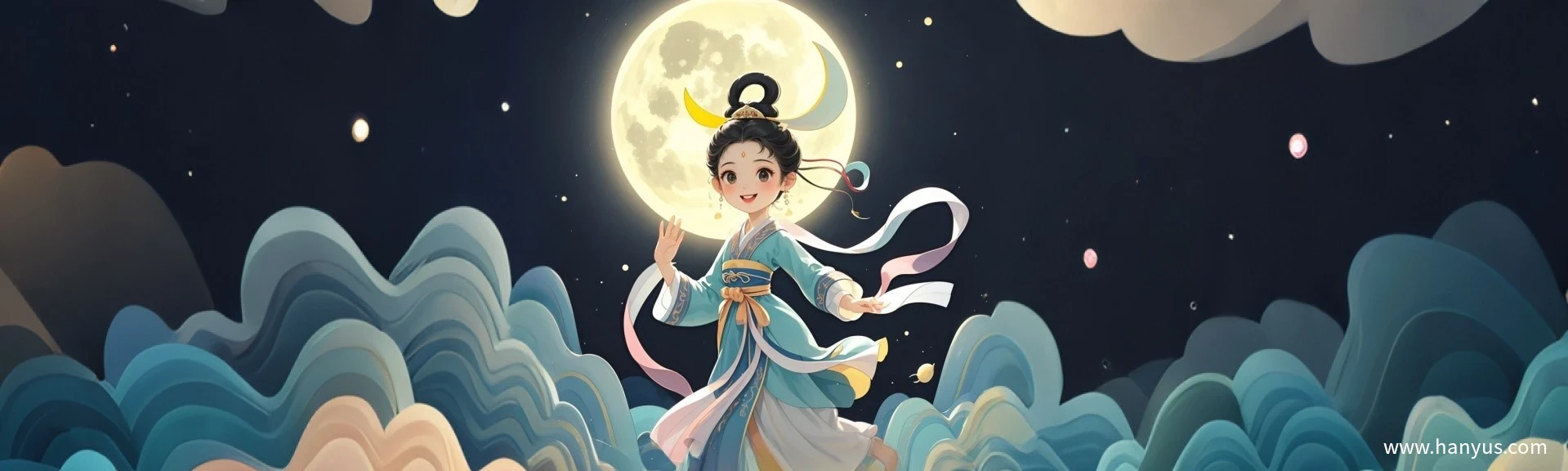 Chang'e Runing to the Moon