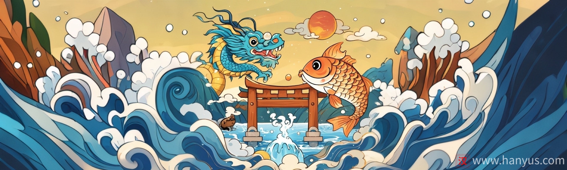 Chinese Mythology: Carp Jumping Long Men Gate