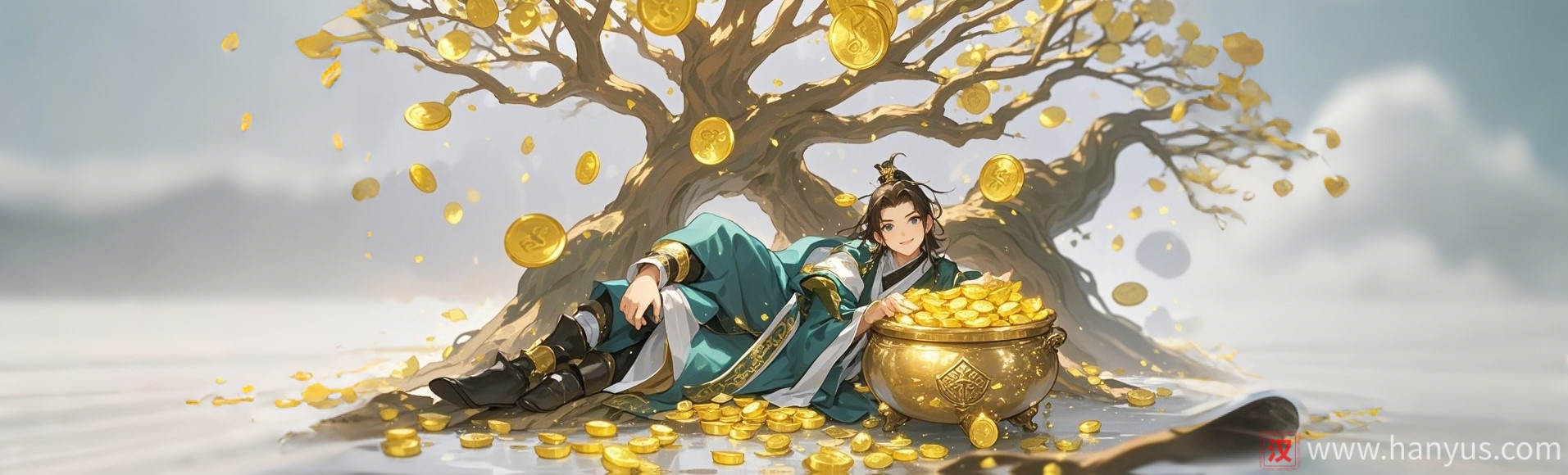 Chinese folklore: Money tree and treasure basin