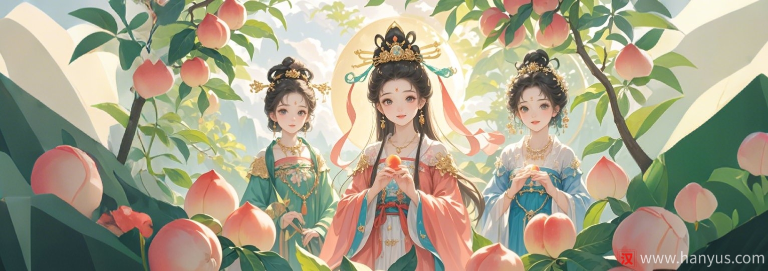 Chinese Mythology: Xi Wang Mu and her Peach Fairy