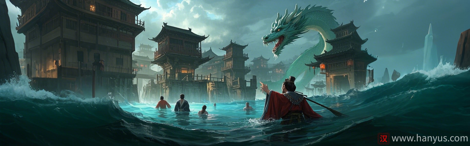 Chinese Folktale: The Long (Dragon) King of the East Sea Sinking Dong Jing